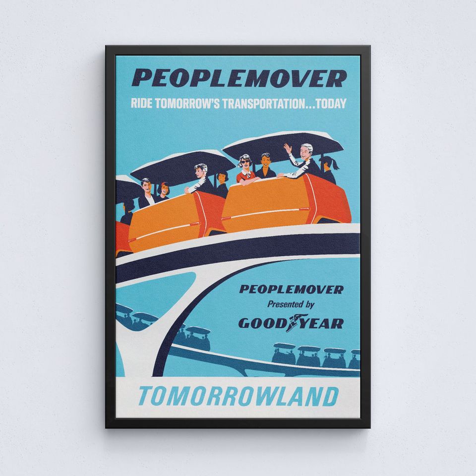 Disney People Mover Retro Print, Tomorrowland Poster
