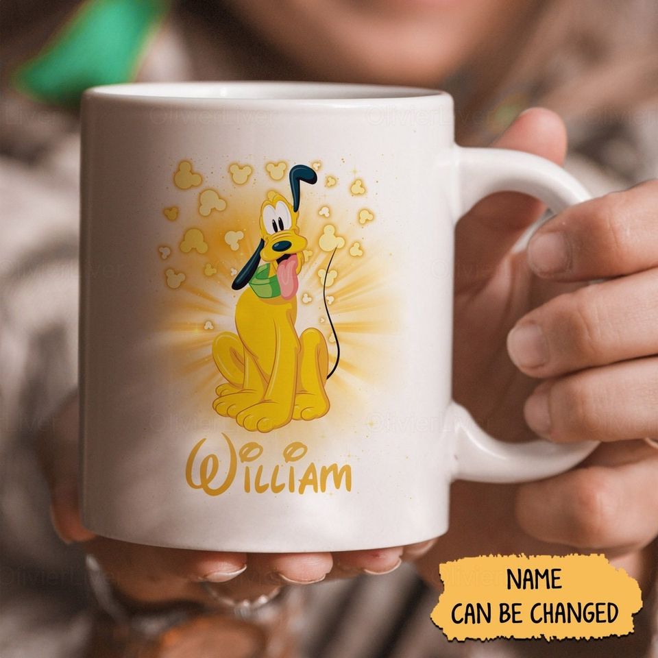Disney Pluto Mugs, Pluto Coffee Mugs, Pluto Coffee Cup, Personalized Pluto Mug, Disneyland Mug