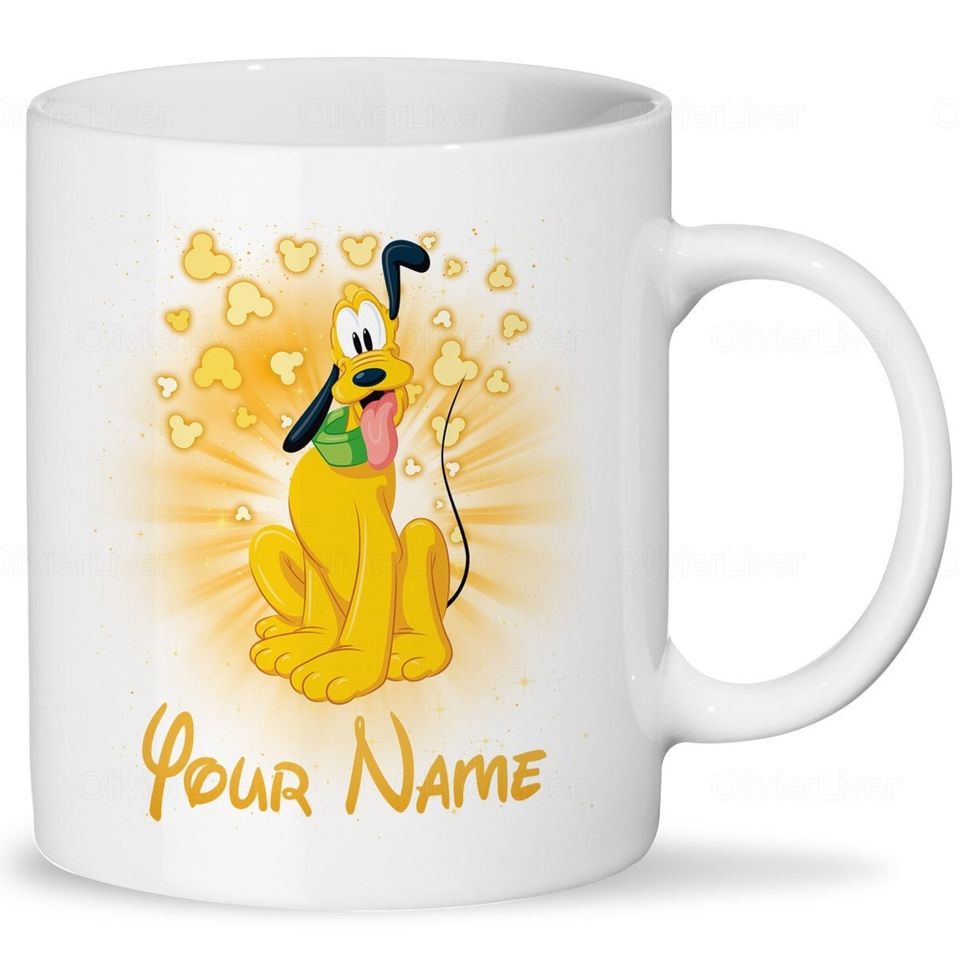 Disney Pluto Mugs, Pluto Coffee Mugs, Pluto Coffee Cup, Personalized Pluto Mug, Disneyland Mug
