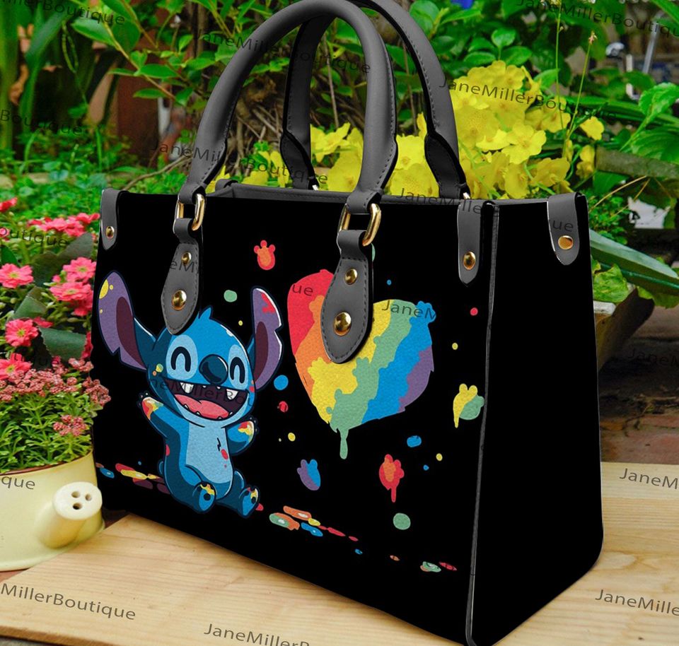 Stitch Disney Leather Bag, Stitch Lover Handbag