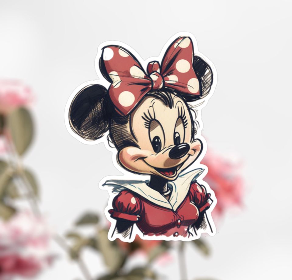 Cute Minnie Mouse Sticker, Disney Sticker Decal