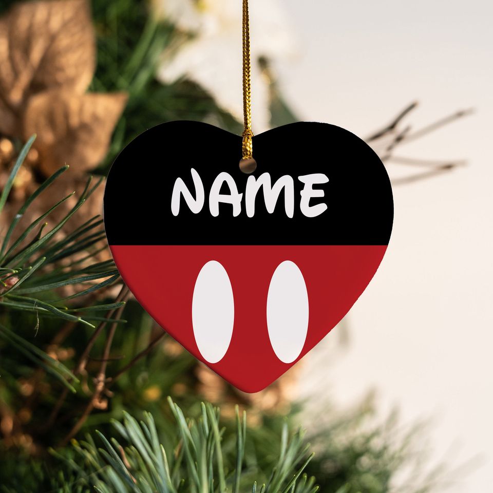 Personalized Mickey Mouse Name Ornaments Custom Christmas Tree Ornament Disney Mickey