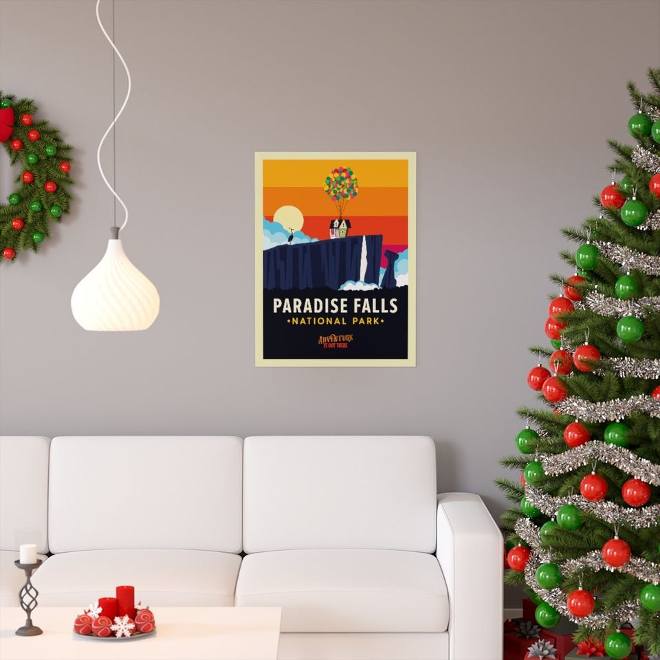 Paradise Falls Travel Poster, Disney UP Poster