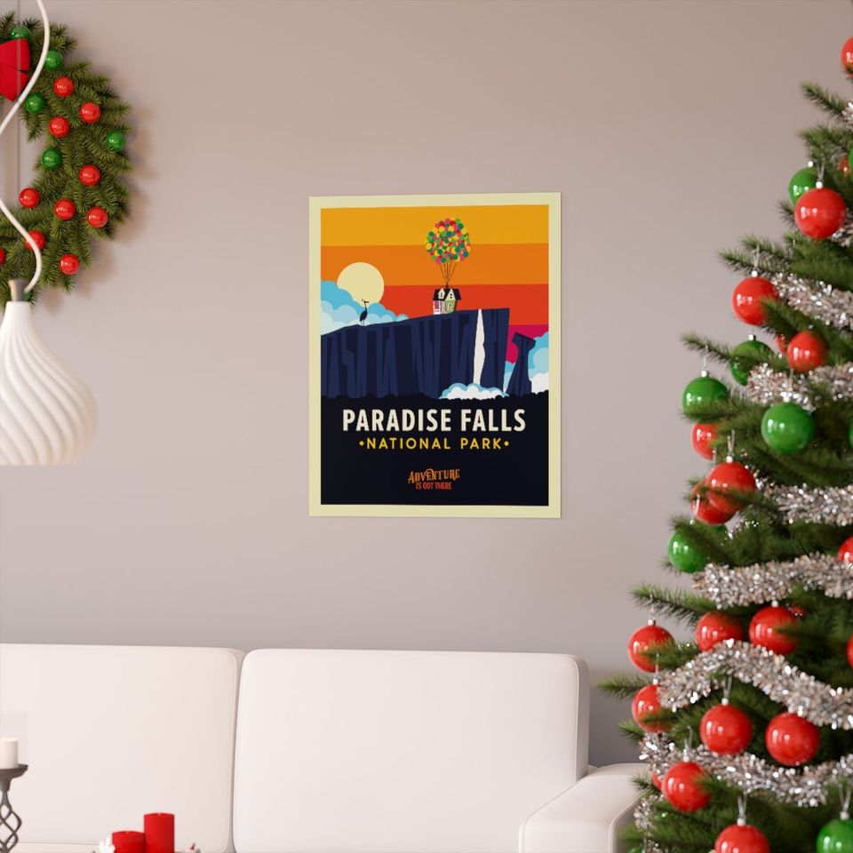 Paradise Falls Travel Poster, Disney UP Poster