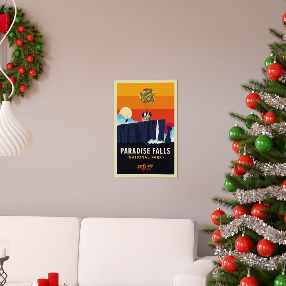 Paradise Falls Travel Poster, Disney UP Poster