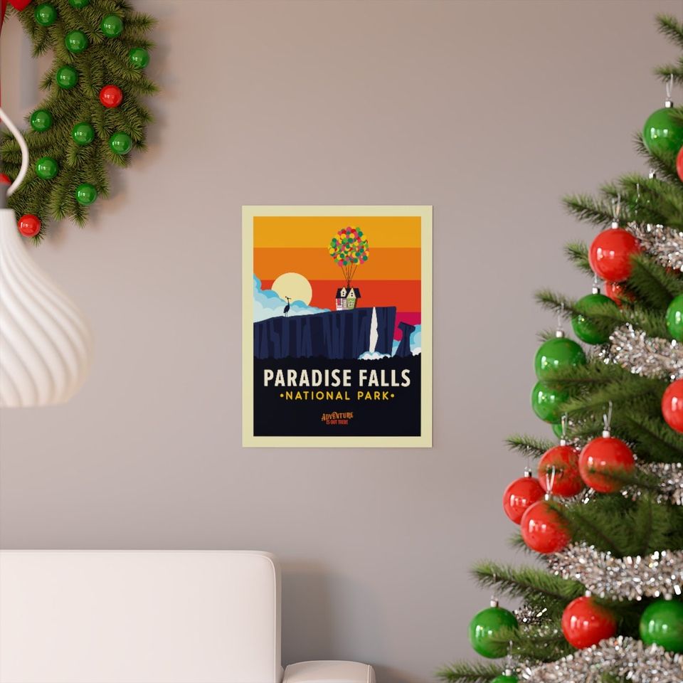 Paradise Falls Travel Poster, Disney UP Poster