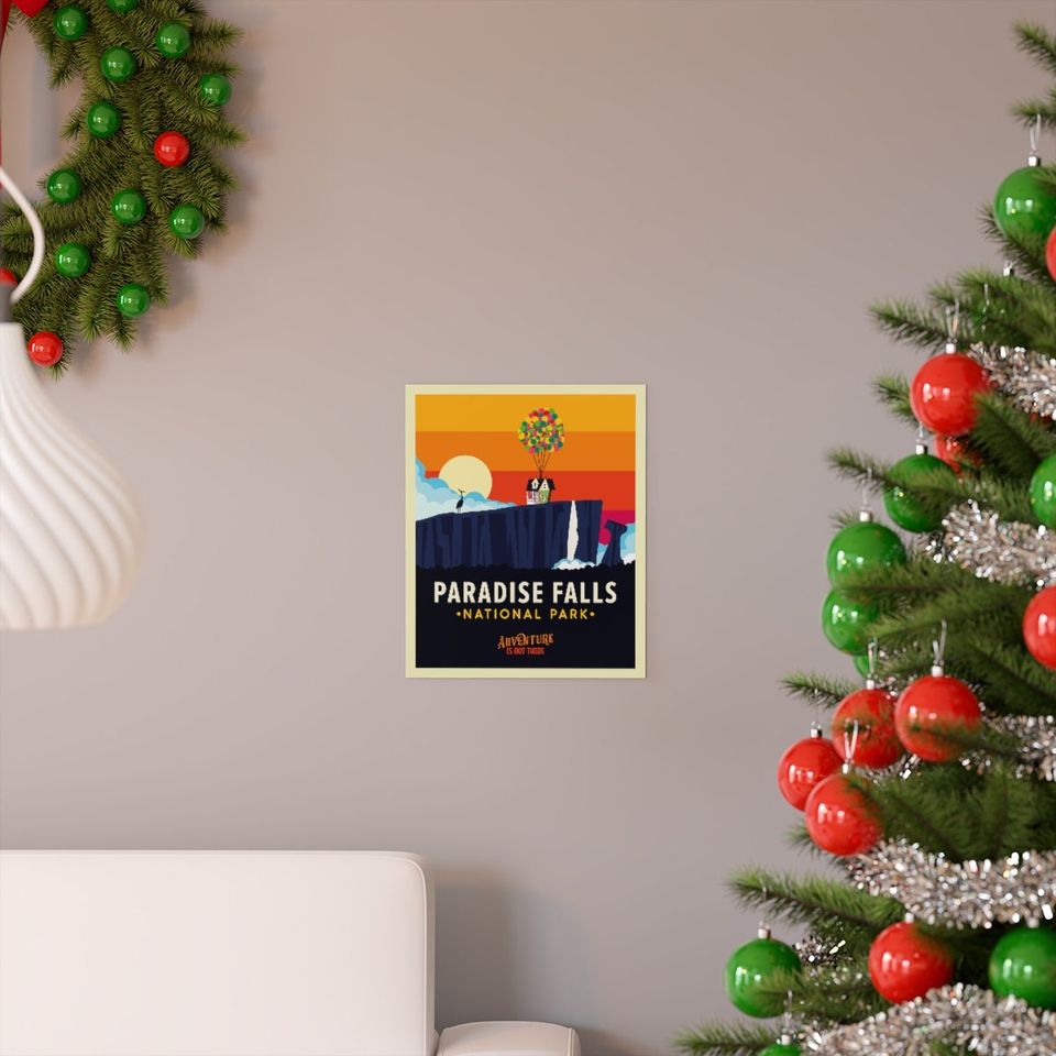 Paradise Falls Travel Poster, Disney UP Poster
