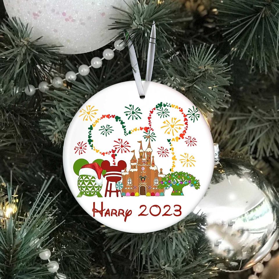 Personalized Mickey Mouse Christmas Ornament, Disneyworld Ornament