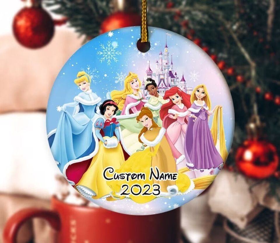 Personalized Princess Ornament, Disney Princess Ornament, Custom Ornament