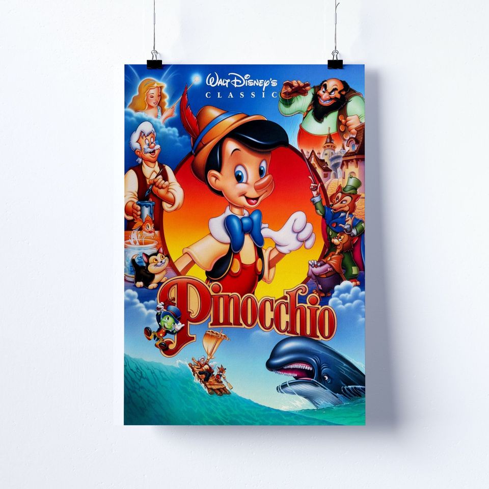 Disney Pinocchio Animated Character Poster