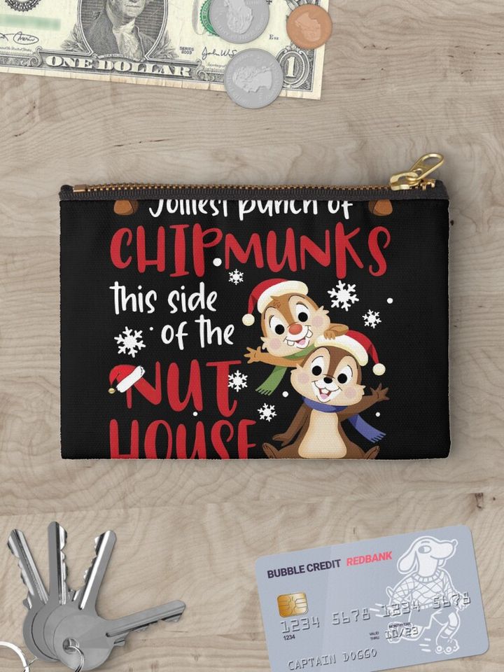 Chipmunks Snowflake Happy Xmas Chip & Dale Christmas Disney Makeup Bag