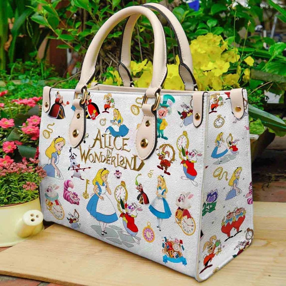 Alice In Wonderland Leather Handbag, Disney Handbag