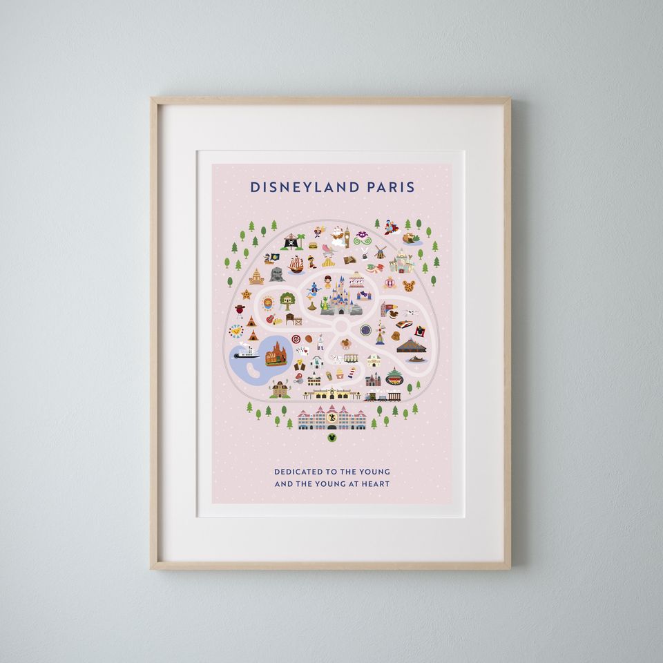 Disneyland Paris Map Premium Matte Vertical Poster