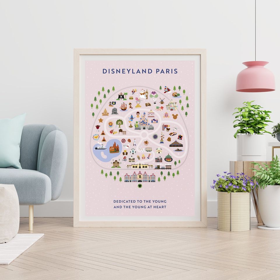 Disneyland Paris Map Premium Matte Vertical Poster