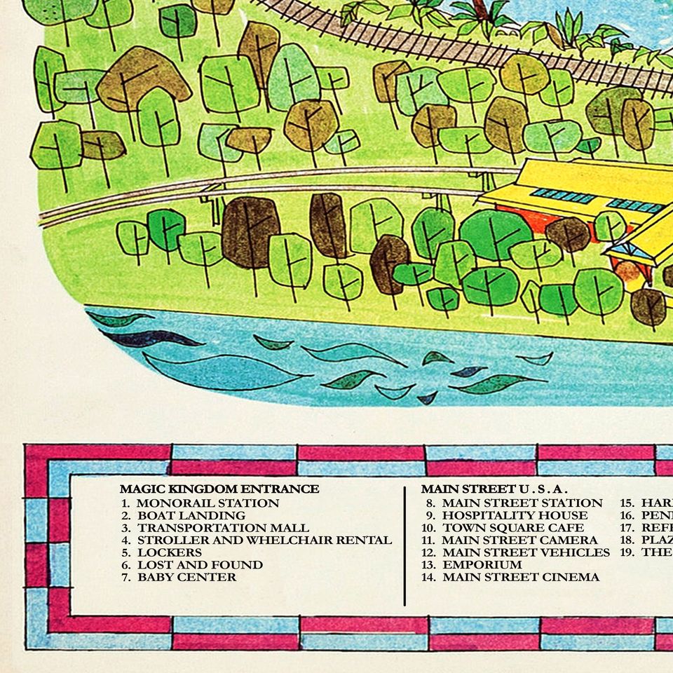Magic Kingdom Map 1971 Disneyland Vintage Poster