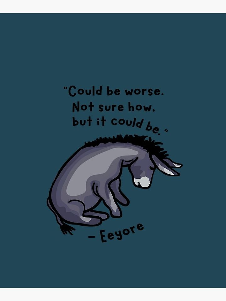 Disney Winnie The Pooh Sad Eeyore Quote Kitchen Apron