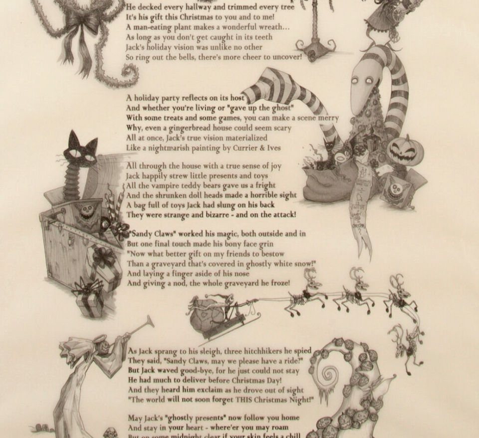 Disneyland Haunted Mansion Holiday Nightmare Before Christmas Scroll Poster