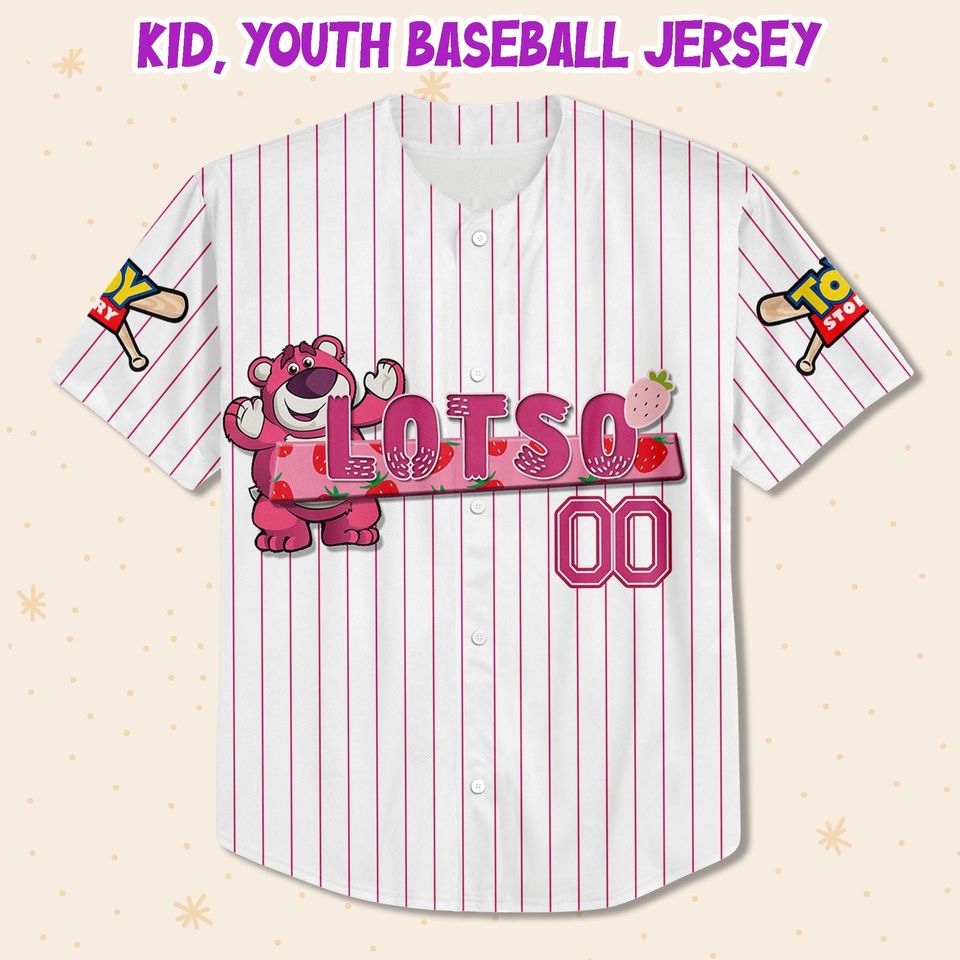 Personalized Lotso Pink Disney Baseball Jersey