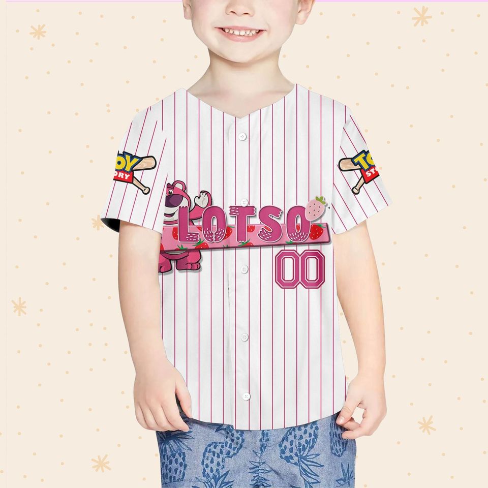 Personalized Lotso Pink Disney Baseball Jersey