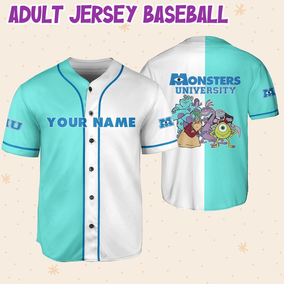 Personalized Monsters University Disney Baseball Jersey