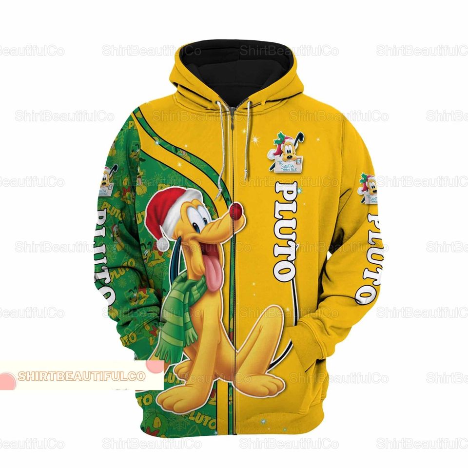 Christmas Pluto Hoodie, Disney Pluto Hoodie