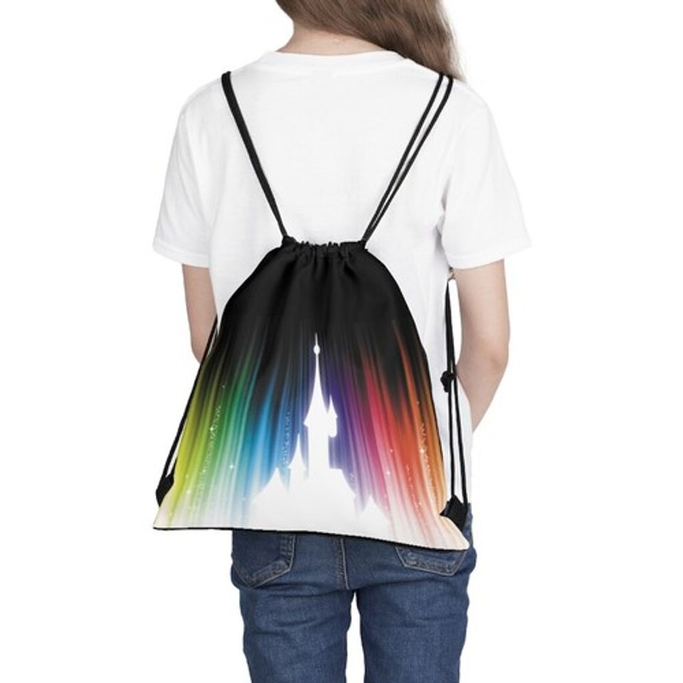 Disney Rainbow Castle Drawstring Bag