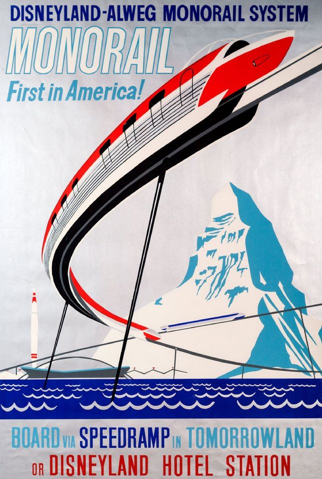 Disneyland Alweg Monorail System Attraction Poster