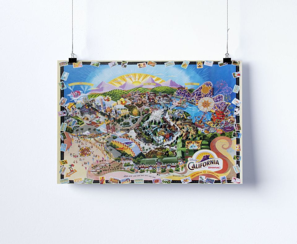 Disney California Adventure Map Premium Matte Vertical Poster