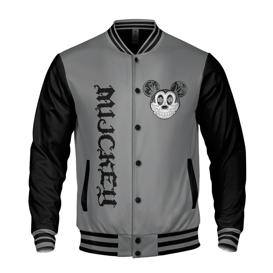 Personalized Disney Mickey Mouse Sugar Skull Baseball Jacket