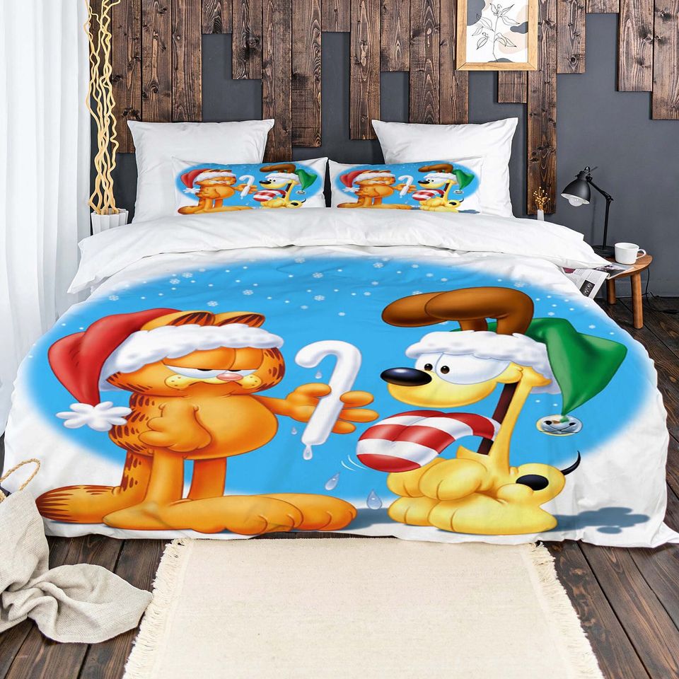 Christmas Garfield Bedding Set, Disney Cartoon Bedding Set