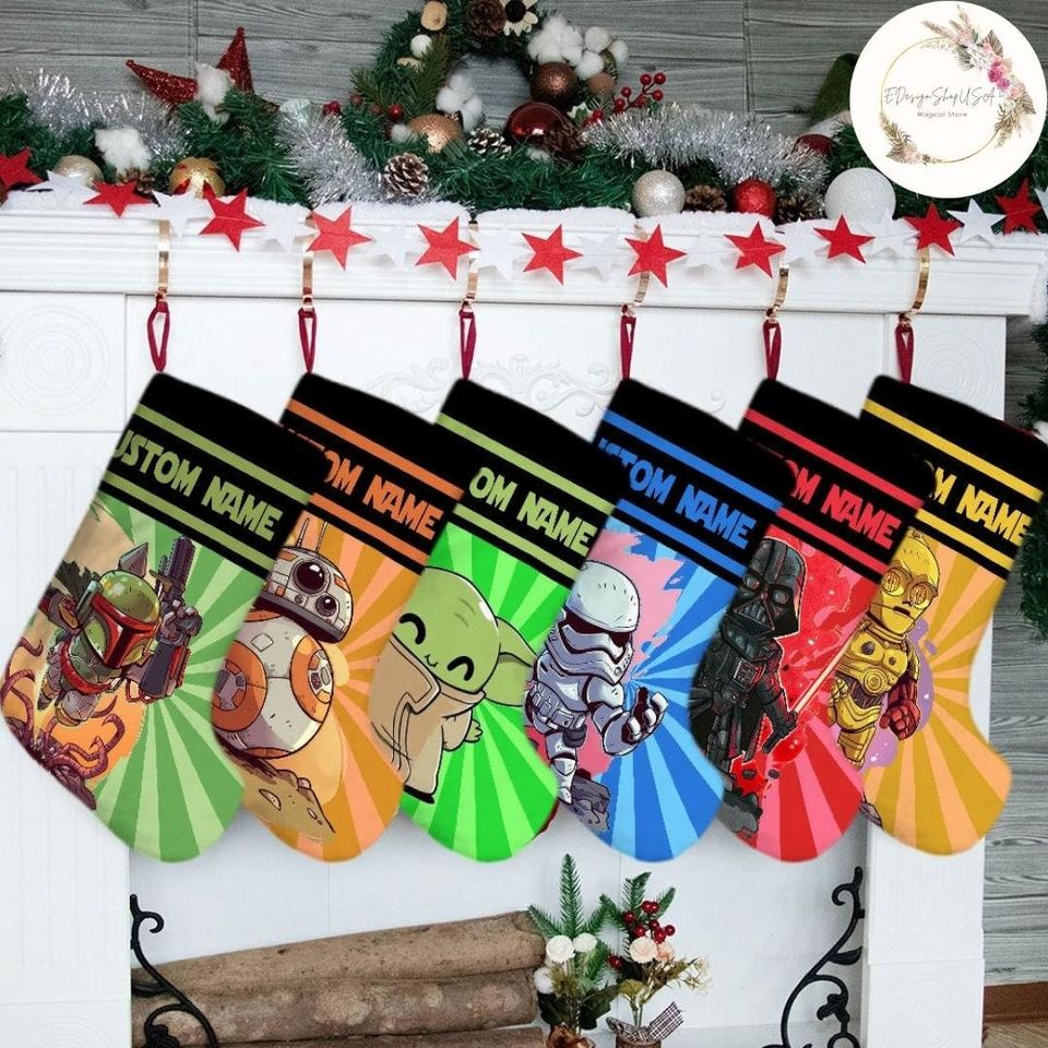 Personalized Star Wars Disney Christmas Stocking, Family Christmas Stocking