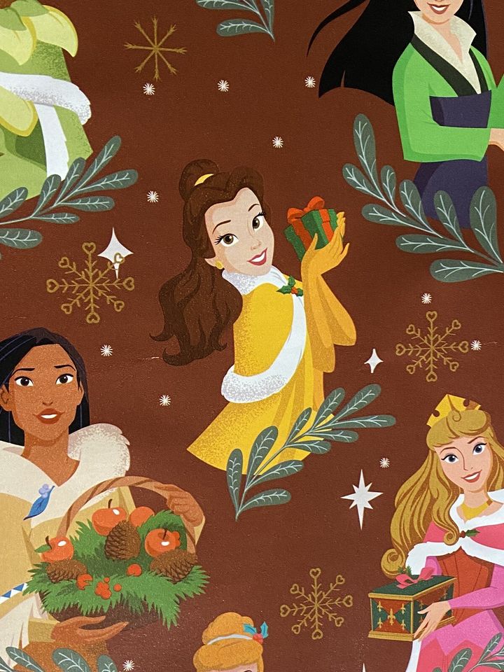 Disney Princess Christmas Wrapping Paper, Gift Wrapping Paper