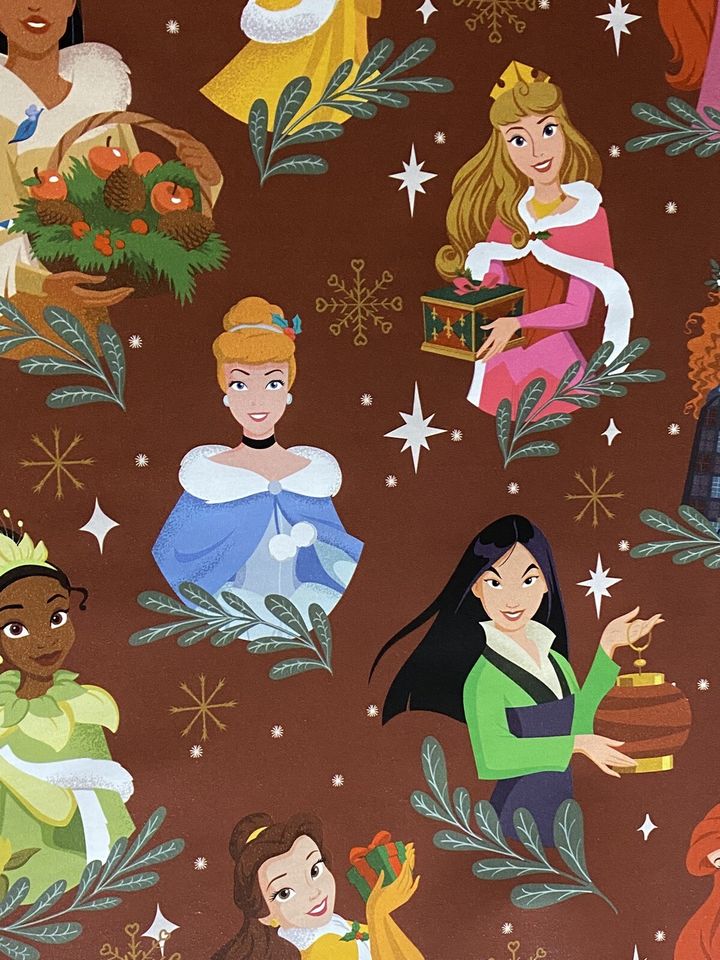 Disney Princess Christmas Wrapping Paper, Gift Wrapping Paper