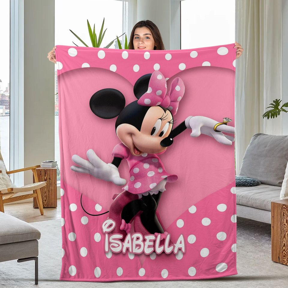 Personalized Disney Minnie Mouse | Minnie Mickey Fleece Blanket