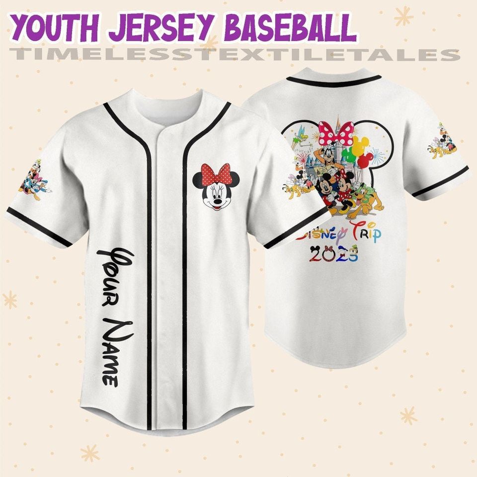 Personalize Disneyland Disney Trip With Minnie Mouse Baseball Jersey