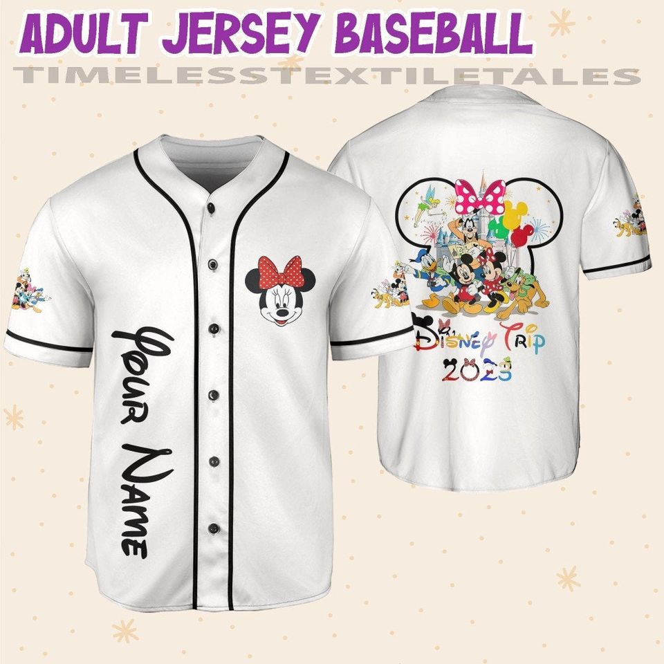 Personalize Disneyland Disney Trip With Minnie Mouse Baseball Jersey