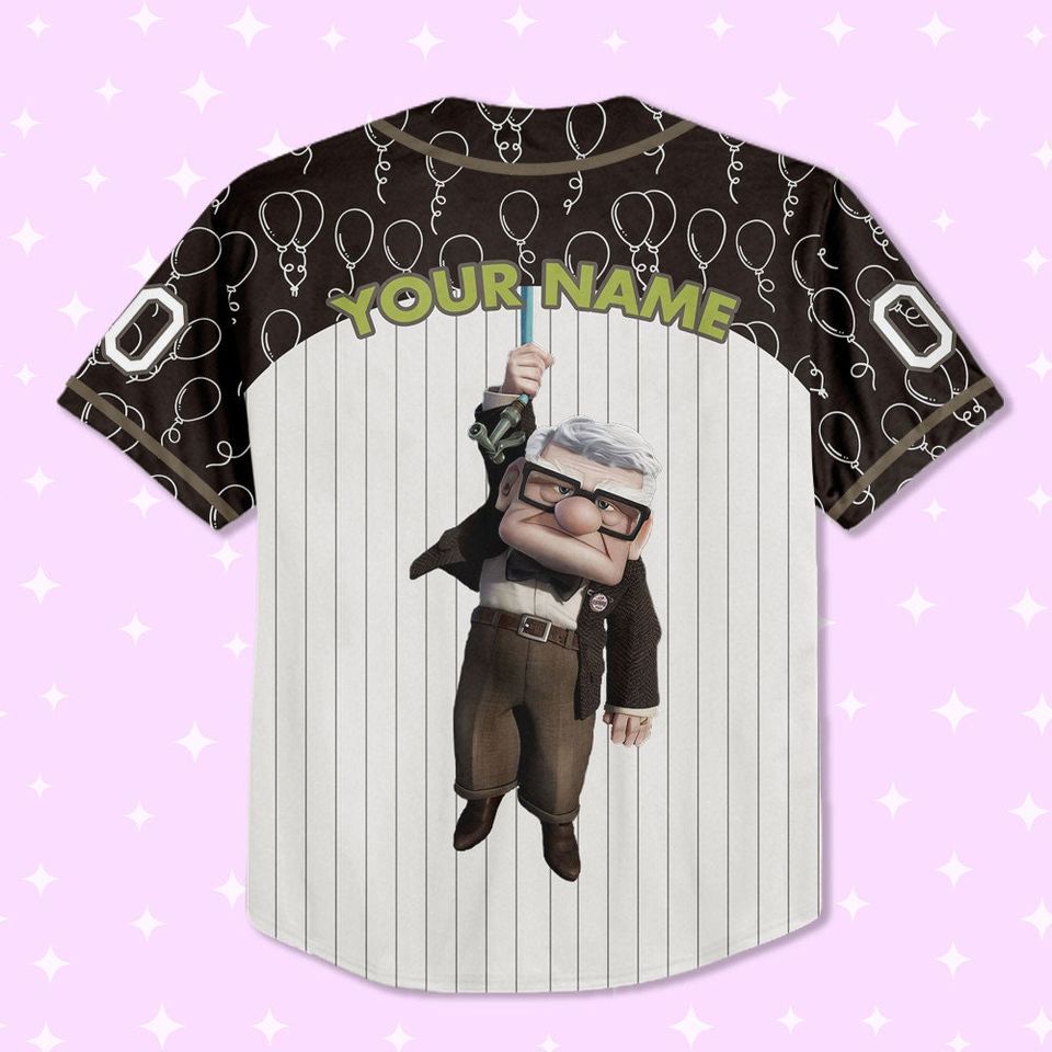 Personalized Disney UP Carl Fredricksen Balloon Baseball Jersey