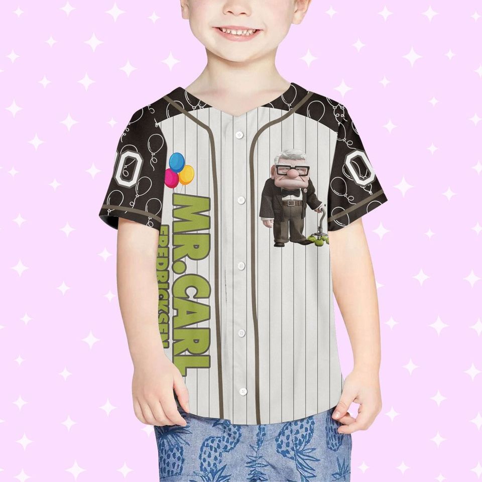 Personalized Disney UP Carl Fredricksen Balloon Baseball Jersey