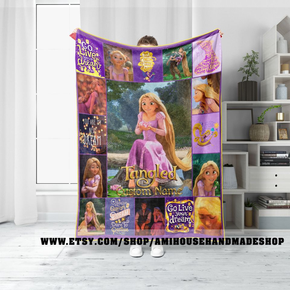 Tangled Rapunzel Custom Blanket, Disney Rapunzel Blanket