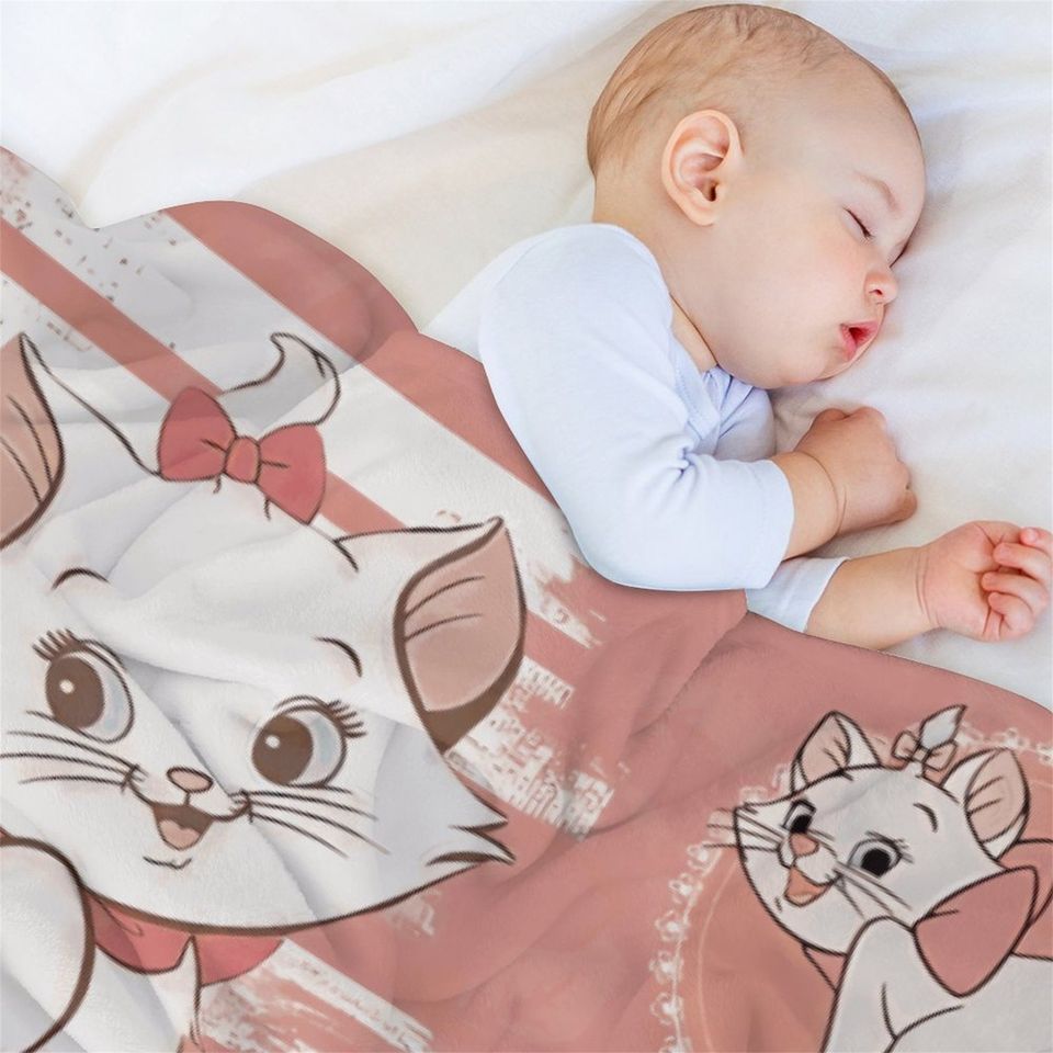 Customized Disney Marie Cat Blanket, Disney Valentine's Blanket
