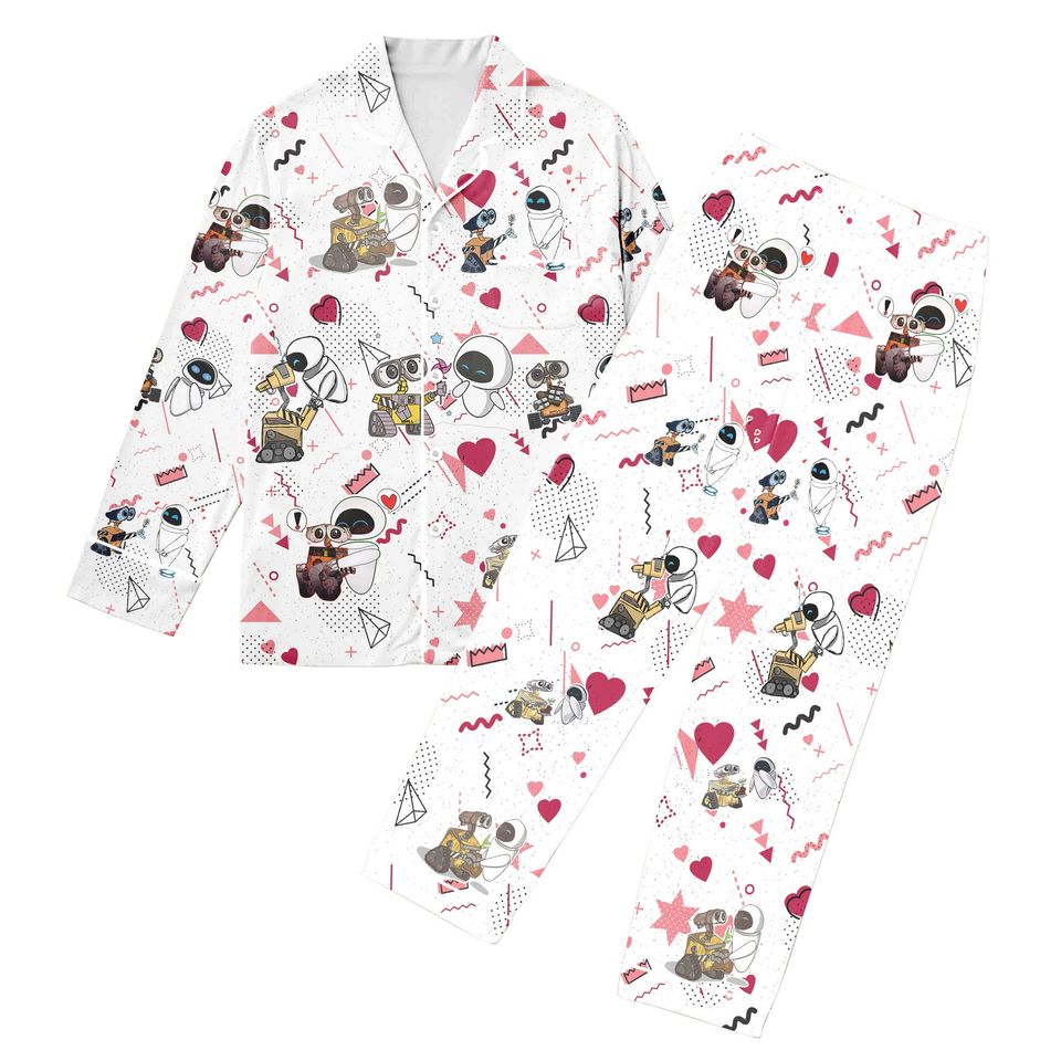 Disney Valentine's Day Pjs, Wall-E and Eve Pajamas Set