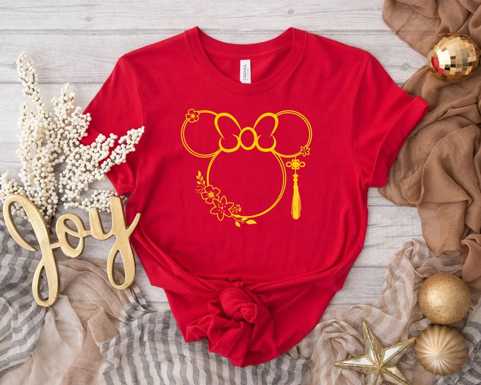 Chinese New Year Dragon Disney Shirt,2024 New Year Minnie And Mickey Head T-shirt