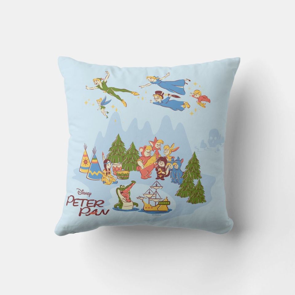 Peter Pan Disney Throw Pillow, Disney Fan Gift, Disney Decor