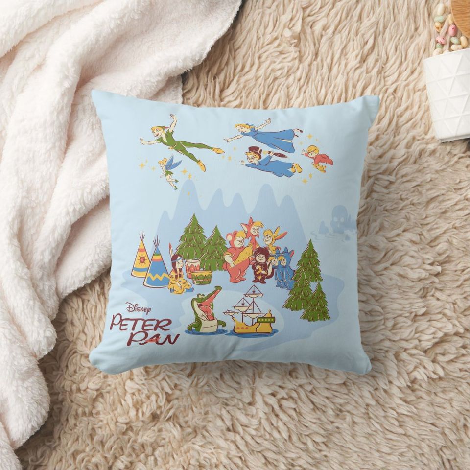 Peter Pan Disney Throw Pillow, Disney Fan Gift, Disney Decor