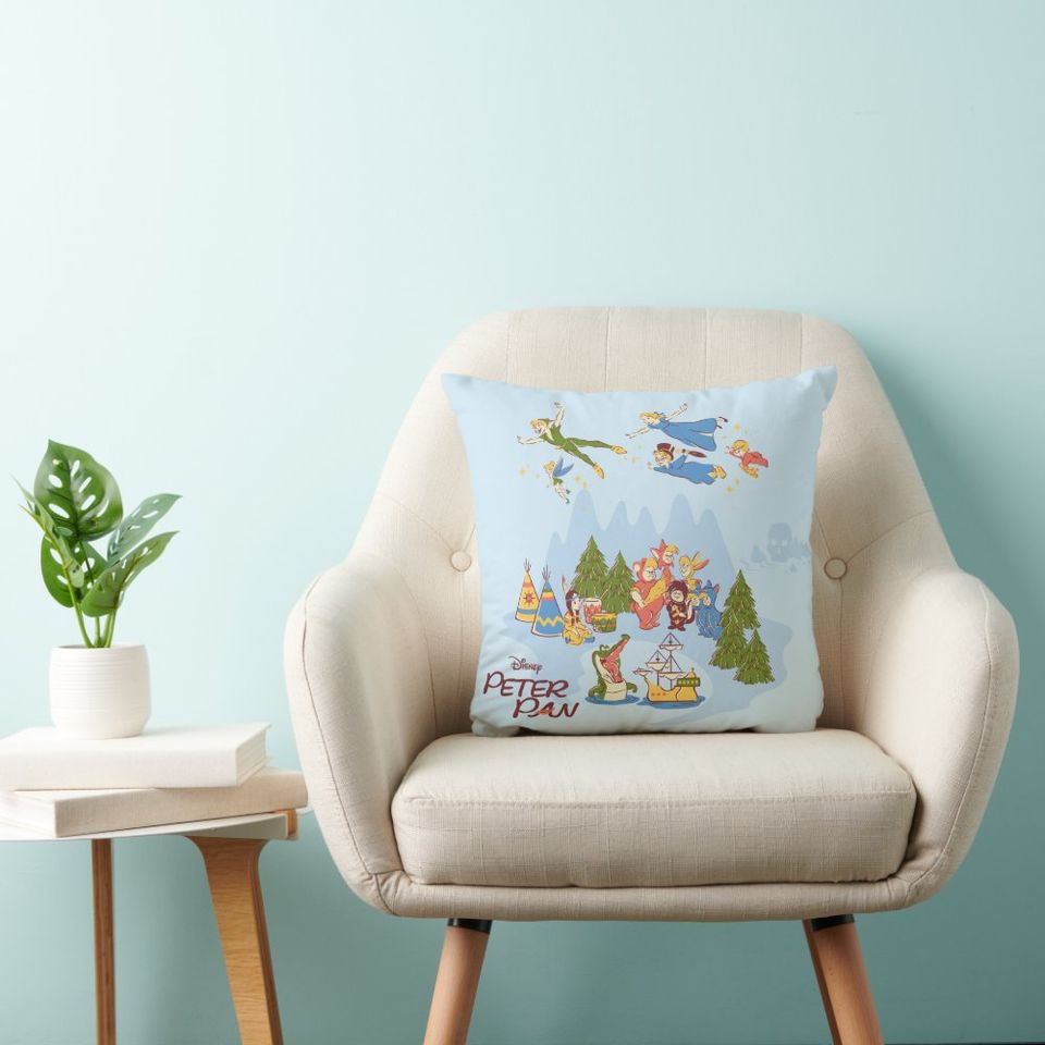 Peter Pan Disney Throw Pillow, Disney Fan Gift, Disney Decor