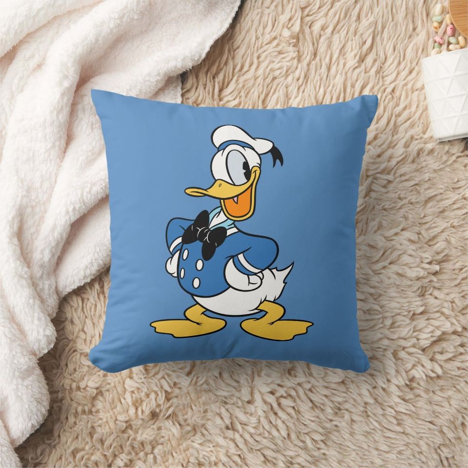 Donald Duck Smile Disney Throw Pillow, Disney Fan Gift, Disney Decor