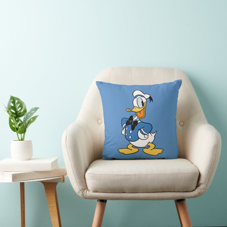 Donald Duck Smile Disney Throw Pillow, Disney Fan Gift, Disney Decor