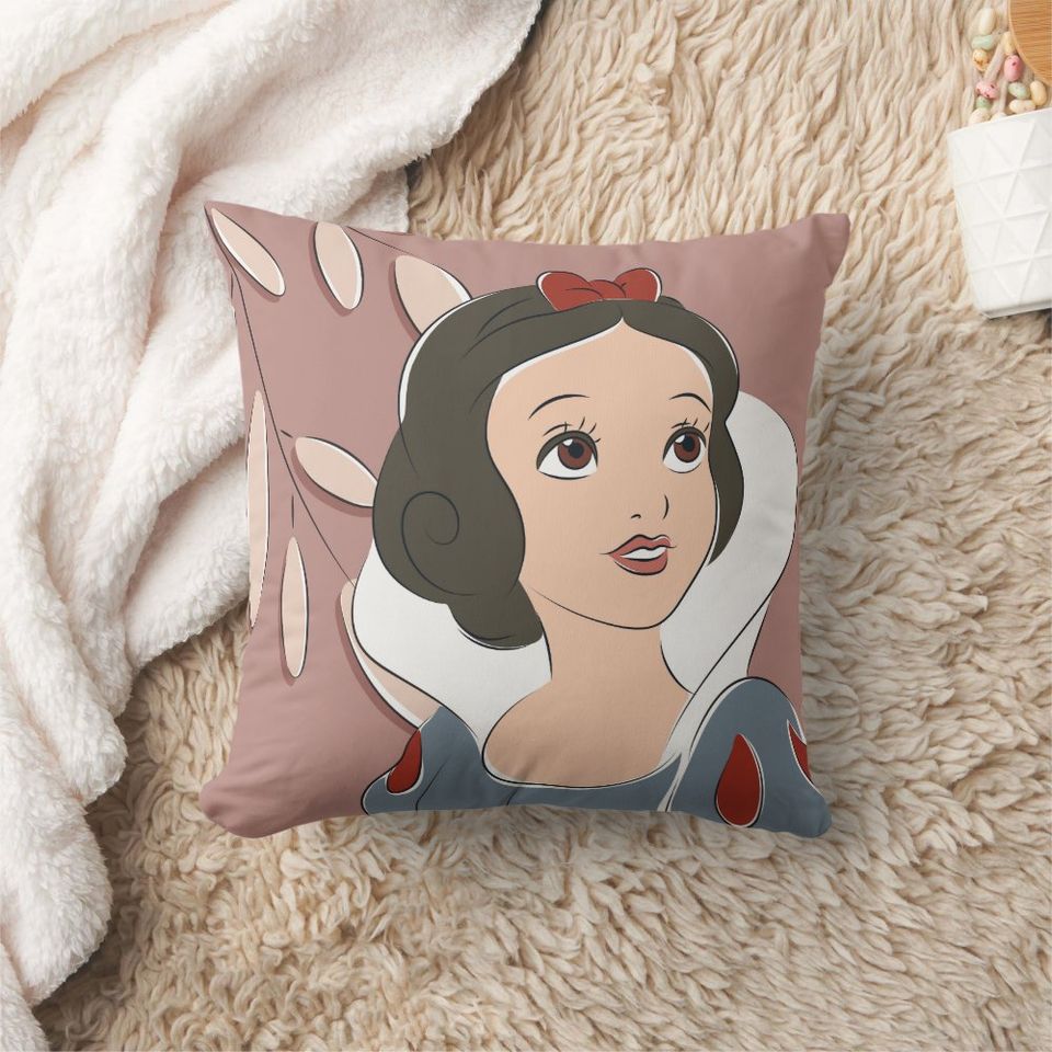 Snow White Princess Disney Throw Pillow, Disney Fan Gift, Disney Decor