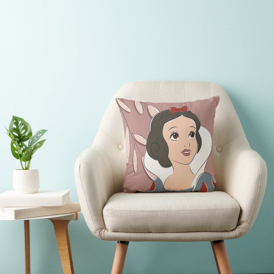 Snow White Princess Disney Throw Pillow, Disney Fan Gift, Disney Decor