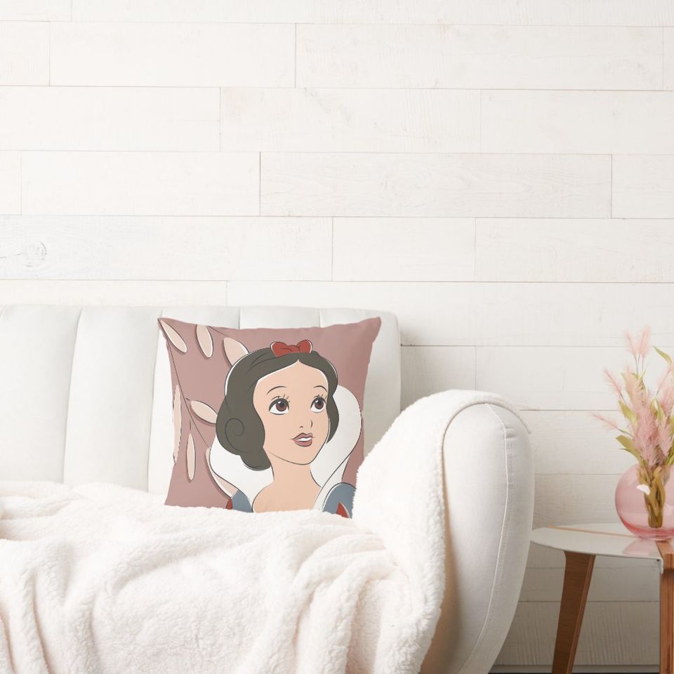 Snow White Princess Disney Throw Pillow, Disney Fan Gift, Disney Decor